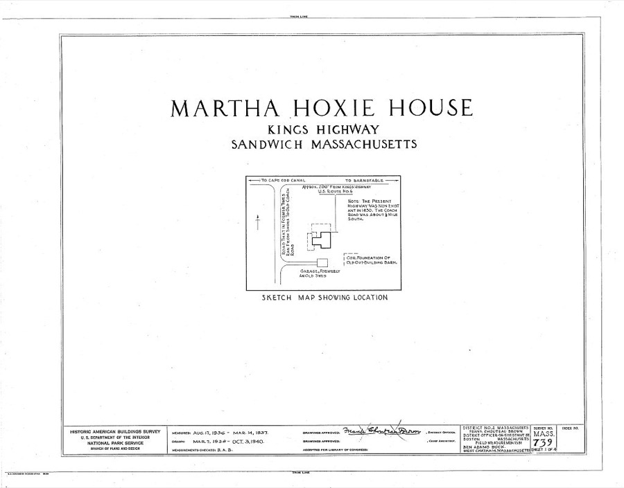 Martha Hoxie House, Old King's Highway, Sandwich, Barnstable County, MA