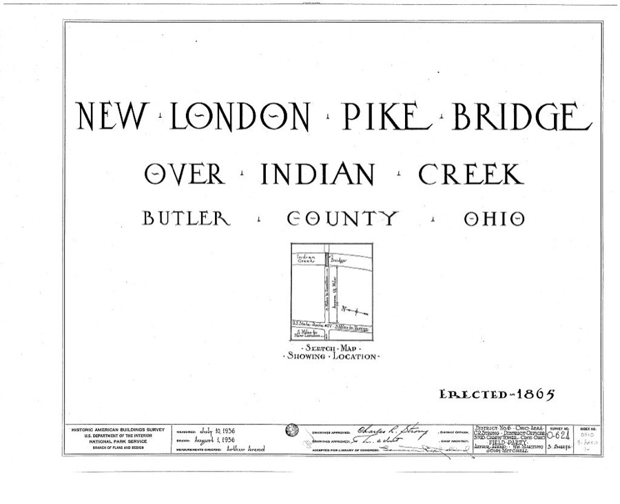 New London Pike Covered Bridge, Spanning Indian Creek, Hamilton, Butler County, OH