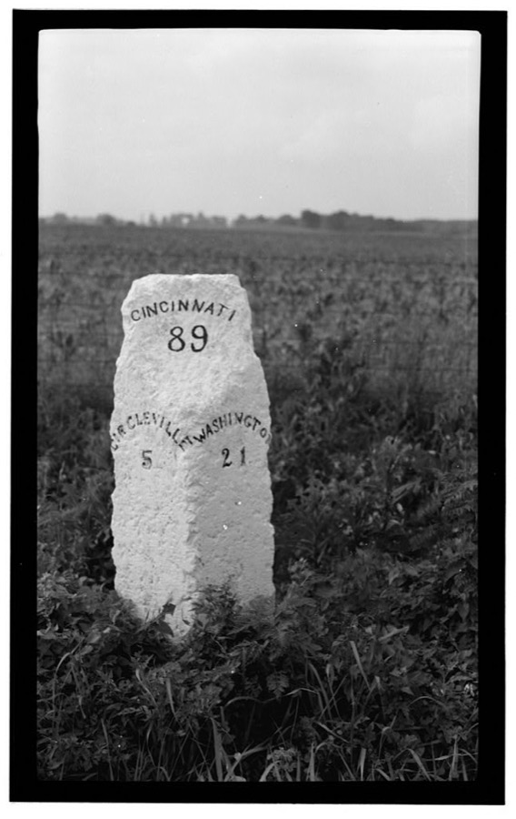 Milestone of Zane's Trace, Route 22, Kinderhook, Pickaway County, OH