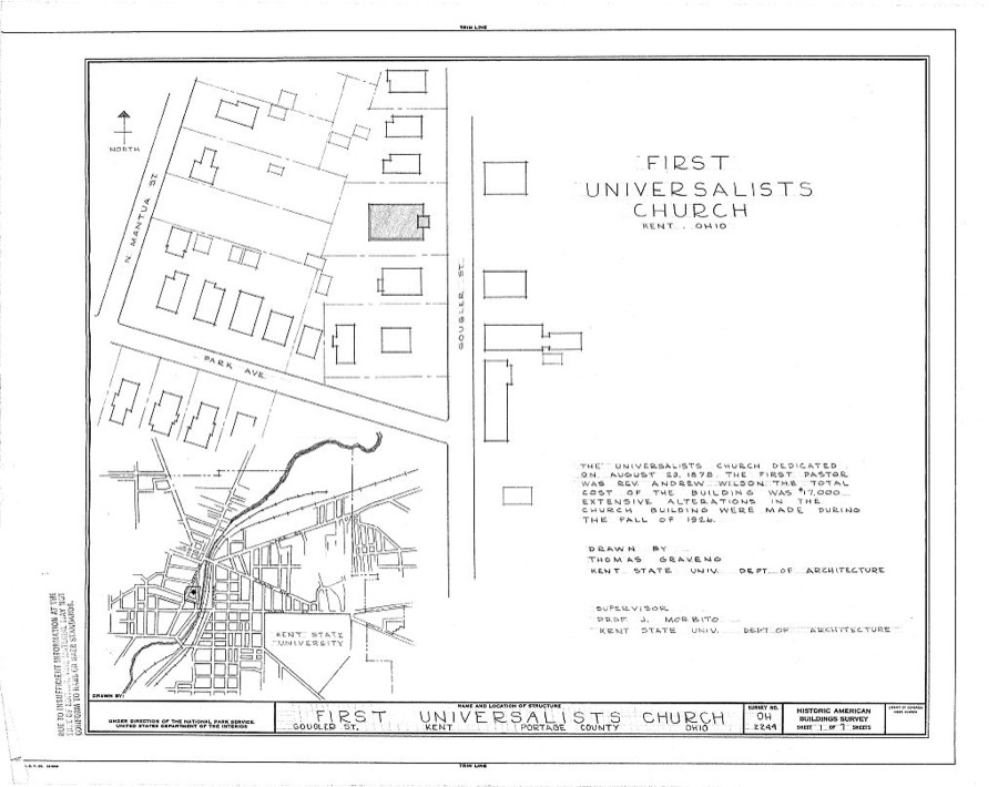 First Universalist Church, 228 Gougler Street, Kent, Portage County, OH