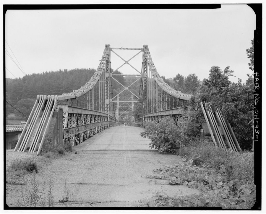 Dresden Suspension Bridge, Spanning Muskingum River on State Route 208, Dresden, Muskingum County, OH