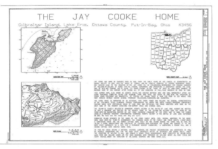Jay Cooke Home, Gibraltar Island, Lake Erie, Put-in-Bay, Ottawa County, OH