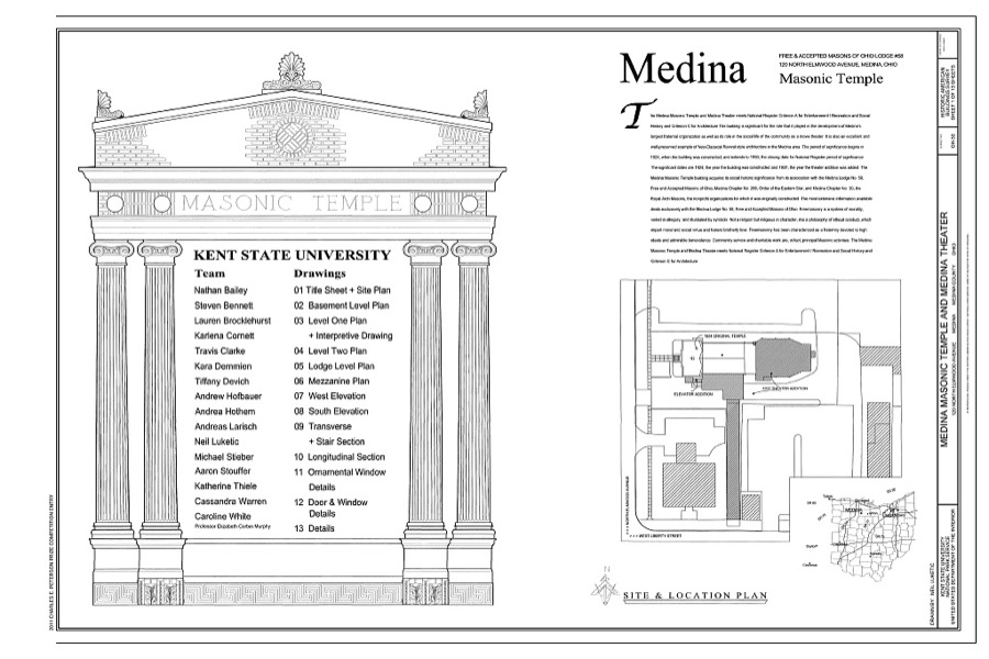 Medina Masonic Temple and Medina Theater, 120 North Elmwood Avenue, Medina, Medina County, OH