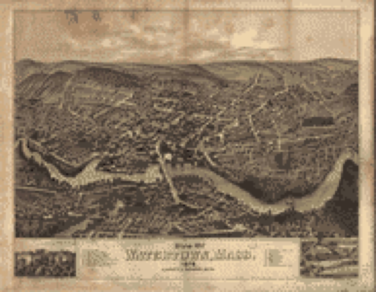 Bird's-eye view, 1879 - View of Watertown, Mass., 1879
