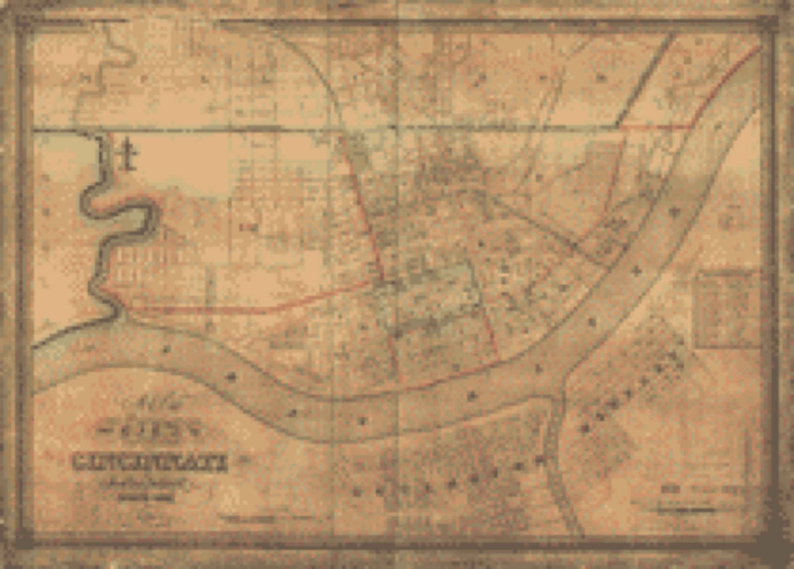 Bird's-eye view, 1838 - Map of the city of Cincinnati
