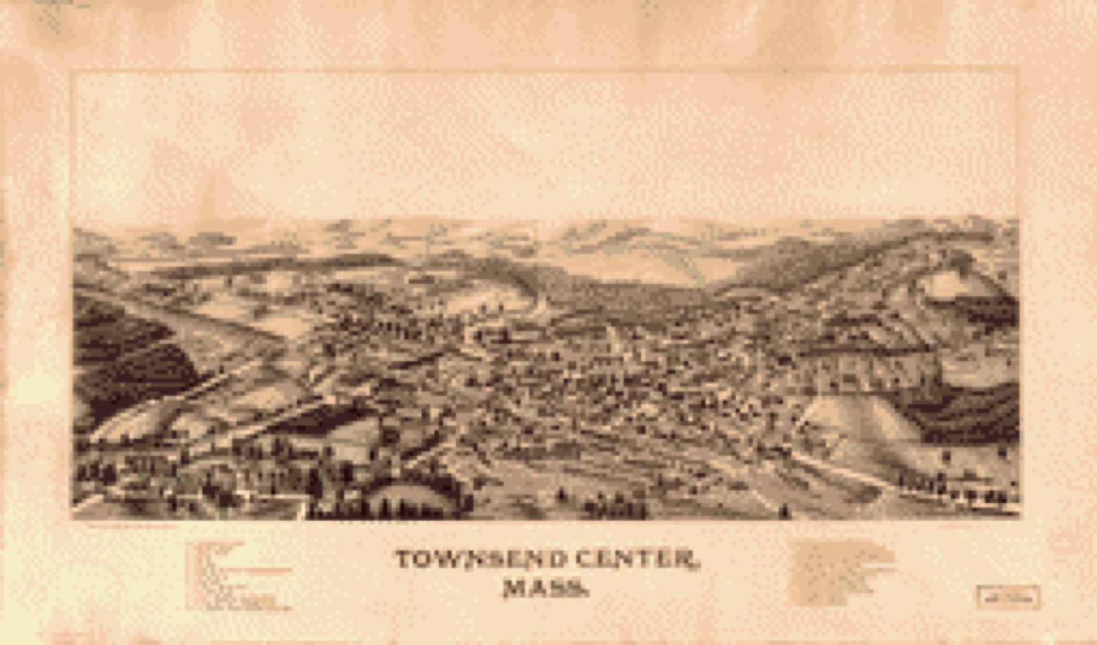 Bird's-eye view, 1889 - Townsend Center, Mass