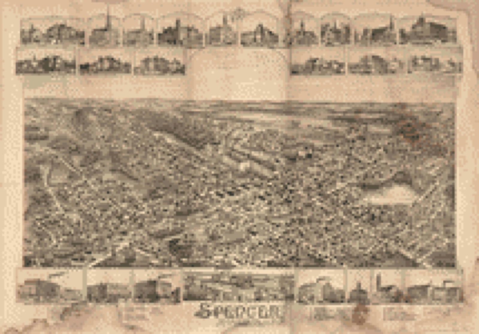Bird's-eye view, 1892 - Spencer, Massachusetts, 1892