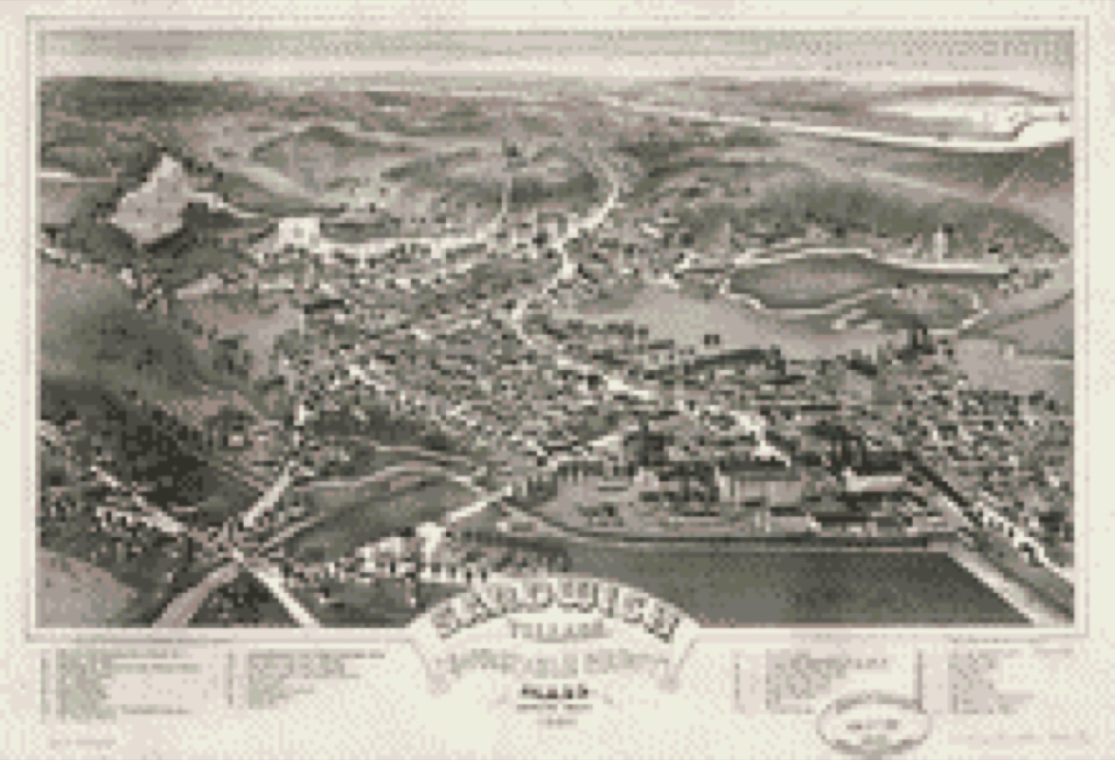 Bird's-eye view, 1884 - Sandwich Village, Barnstable County, Mass., looking west, 1884