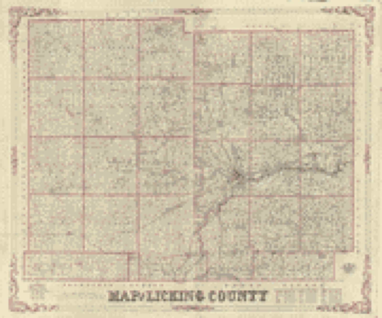 Land ownership map, 1854 - Map of Licking County, Ohio
