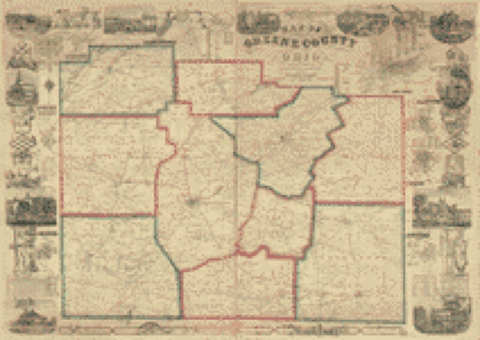 Land ownership map, 1855 - Map of Greene County, Ohio