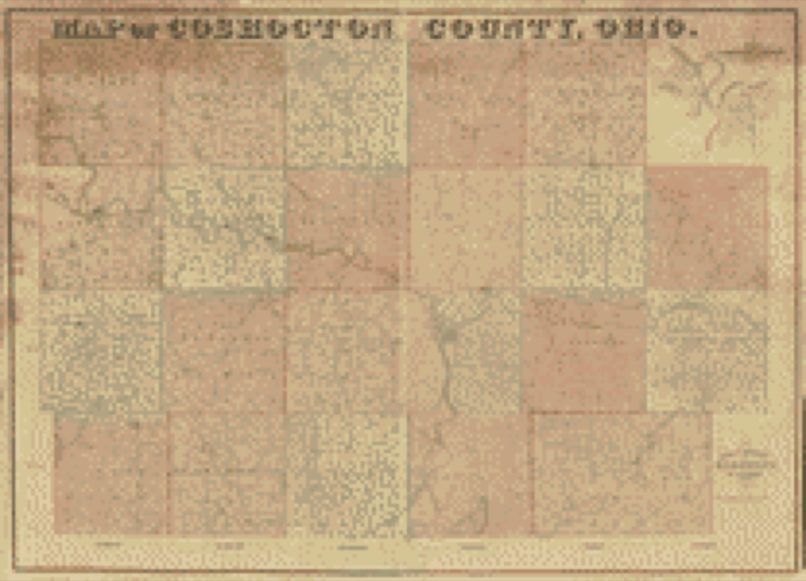 Land ownership map, 1850 - Map of Coshocton County, Ohio