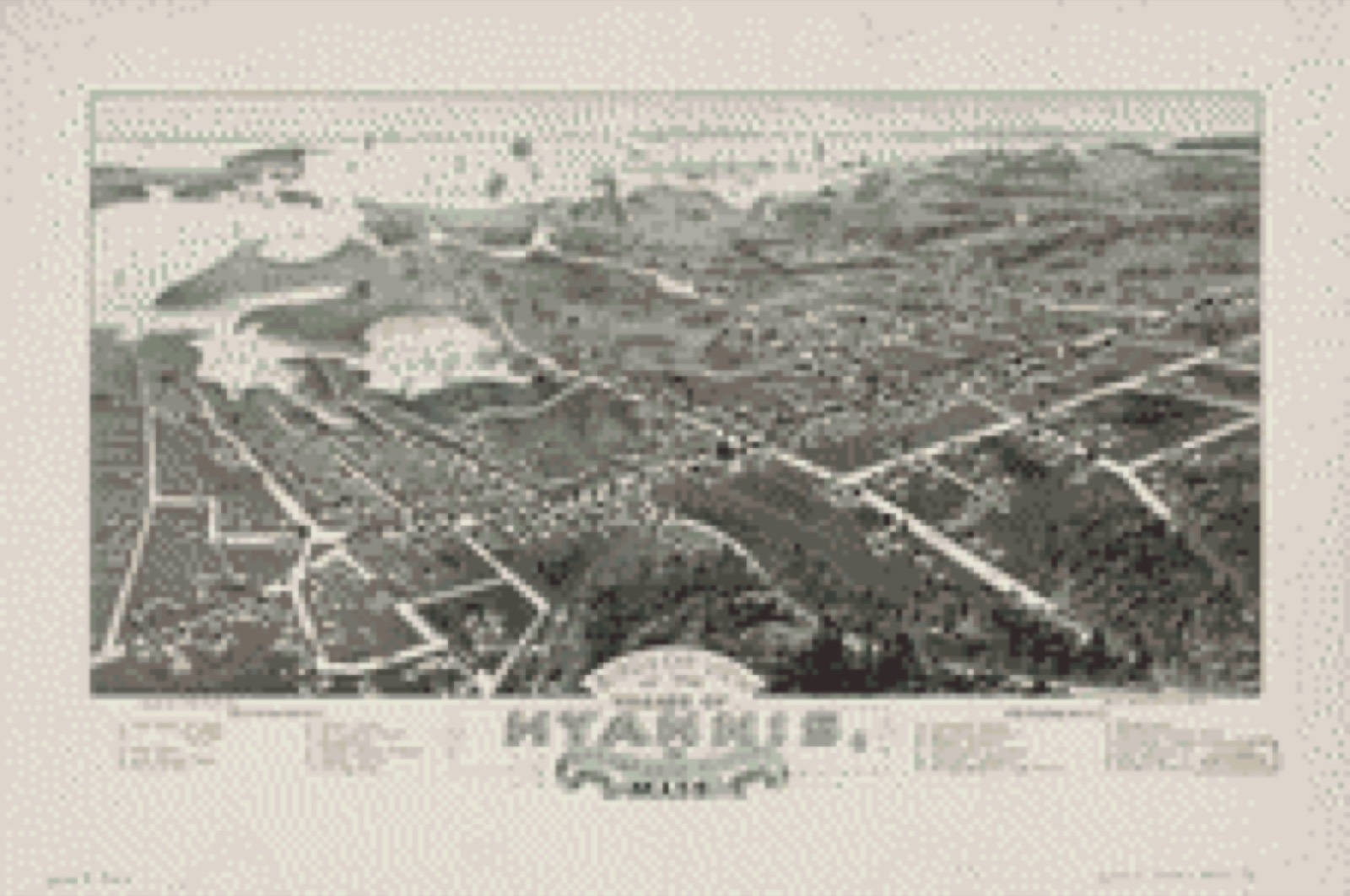 Bird's-eye view, 1884 - Bird's eye view of the village of Hyannis, Barnstable County, 1884 Mass. 1884