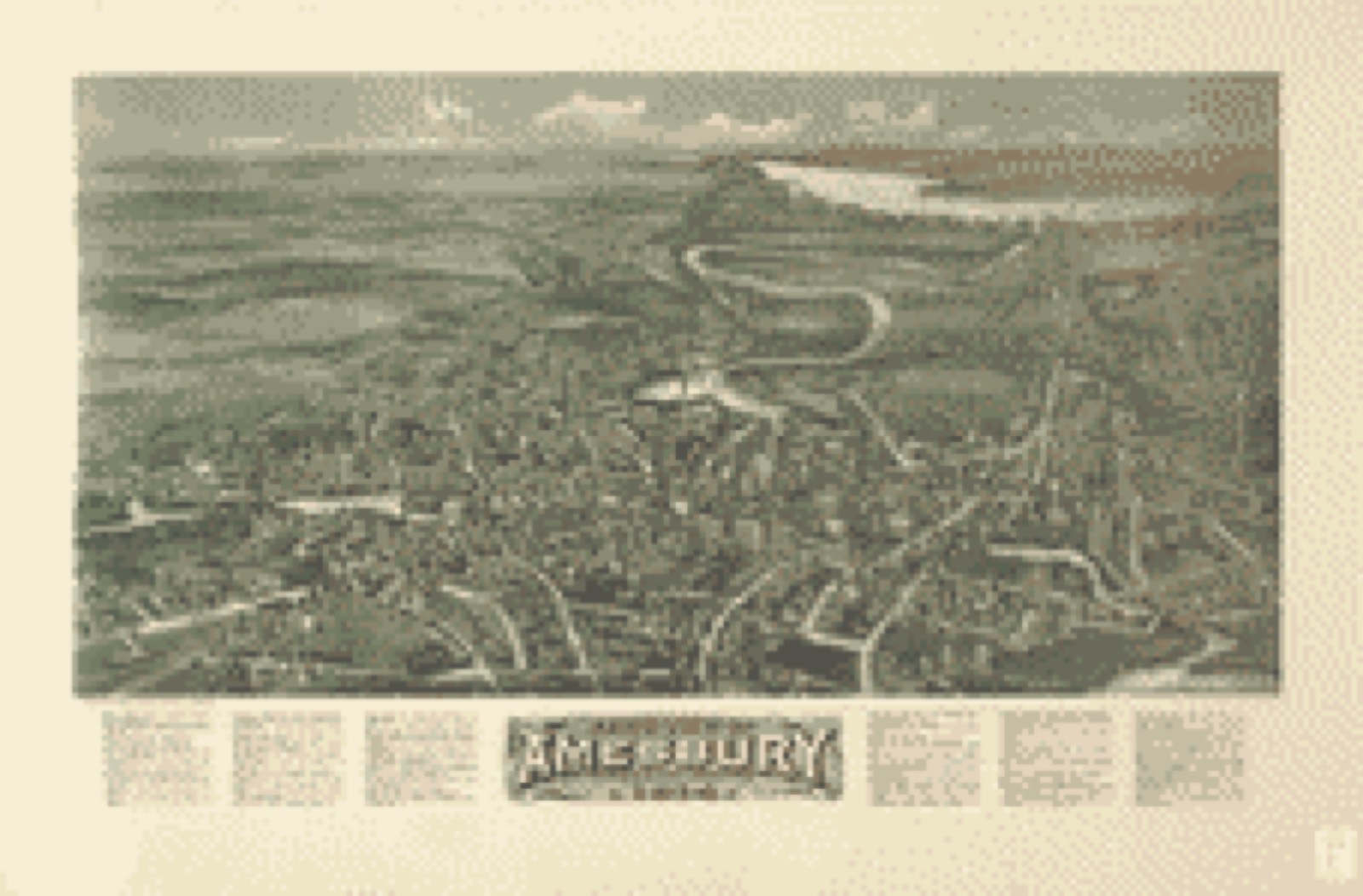 Bird's-eye view, 1914 - Aero-view of Amesbury, Massachusetts 1914