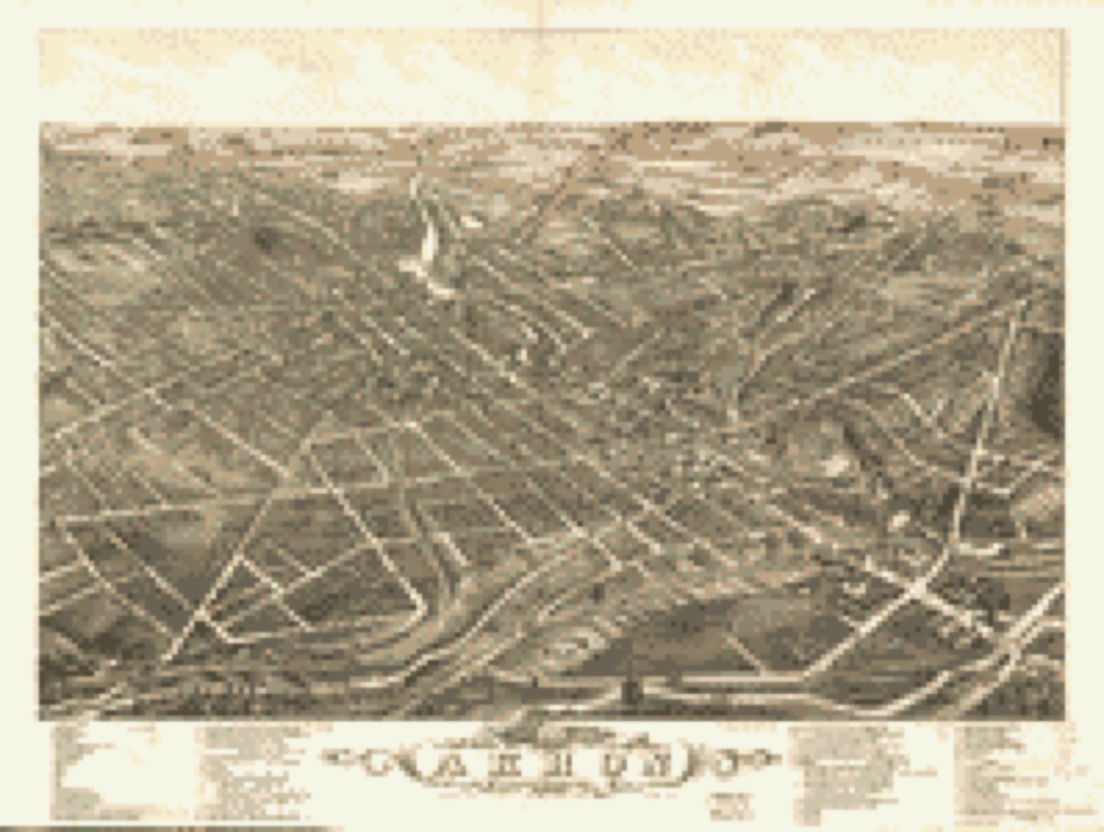 Bird's-eye view, 1882 - Panoramic view of the city of Akron, Summit County, Ohio 1882