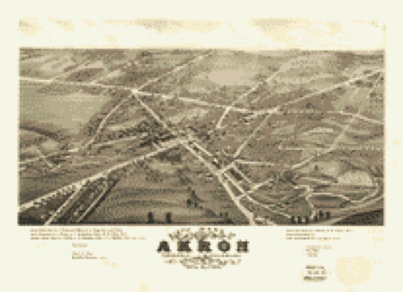 Bird's-eye view, 1882 - Sixth ward of Akron, formerly Middlebury, Summit Co., Ohio 1882