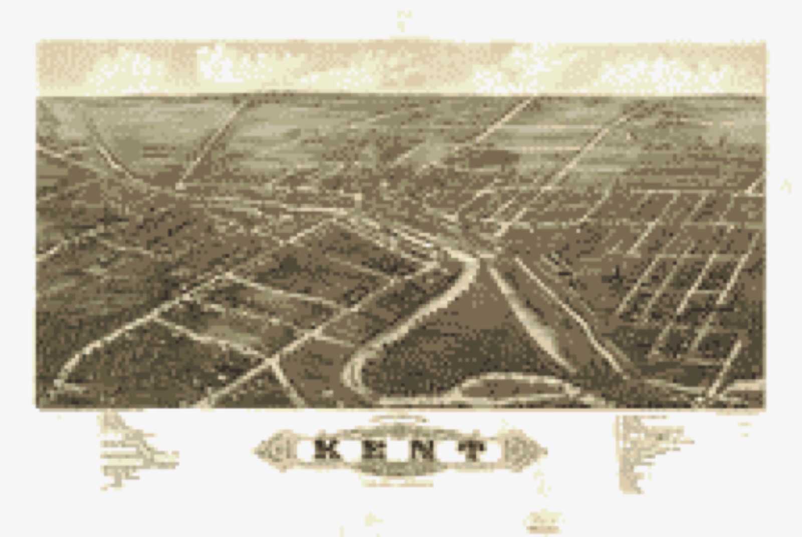 Bird's-eye view, 1882 - Panoramic view of the city of Kent, Portage County, Ohio 1882