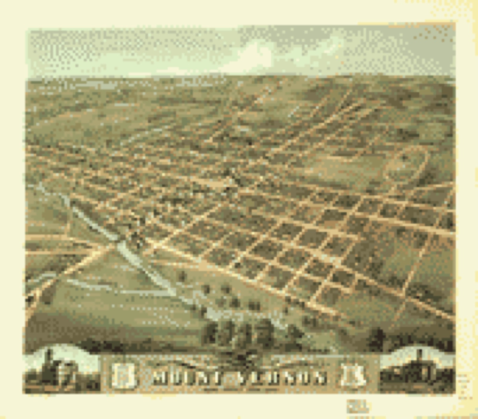 Bird's-eye view, 1870 - Bird's eye view of the city of Mount Vernon, Knox County, Ohio 1870