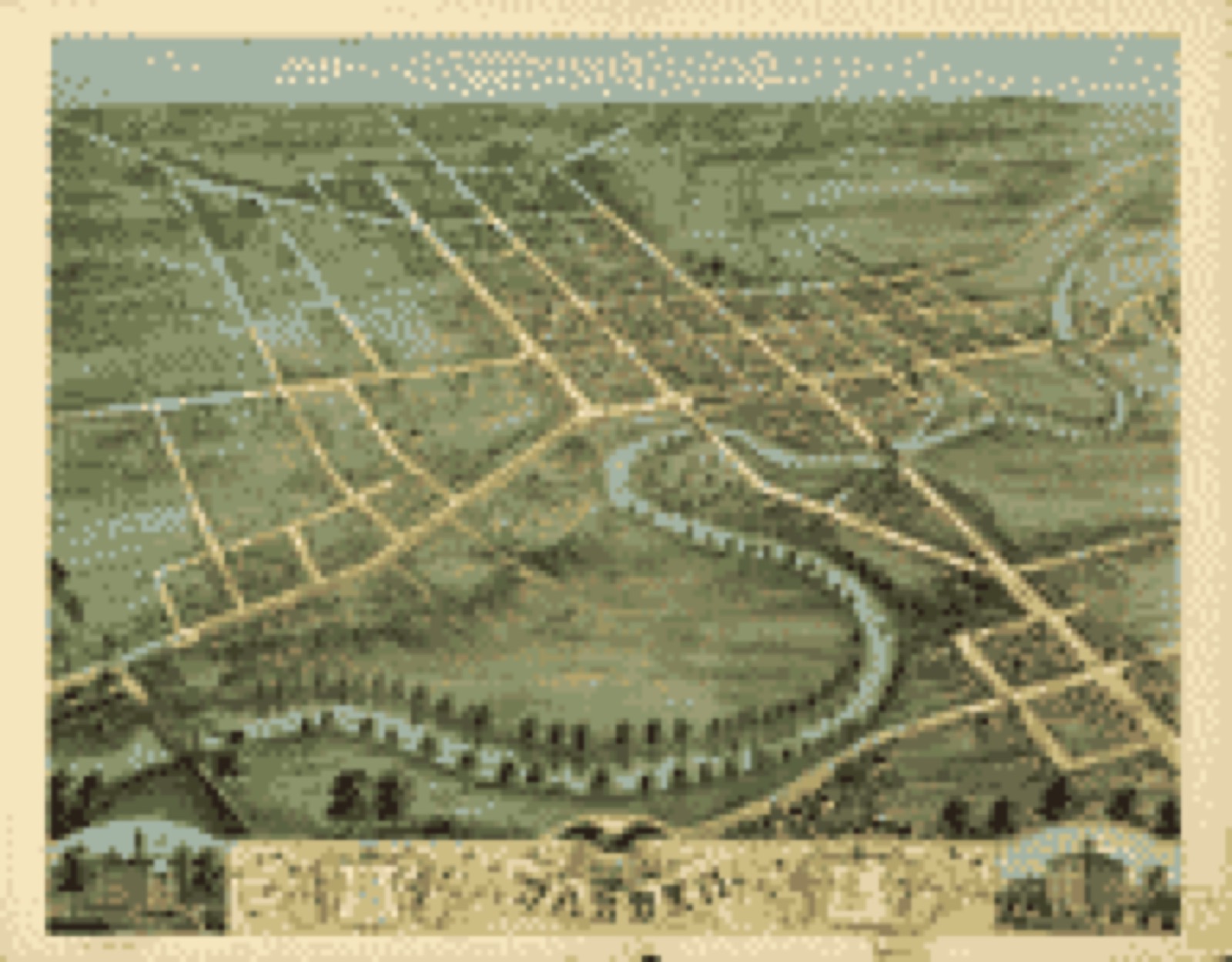 Bird's-eye view, 1870 - Bird's eye view of Warren, Trumbull County, Ohio 1870