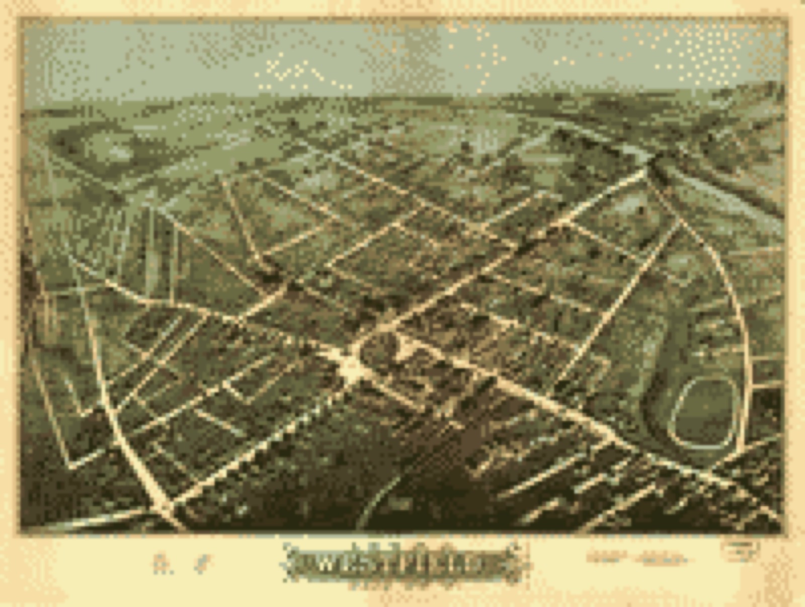 Bird's-eye view, 1875 - Westfield 1875