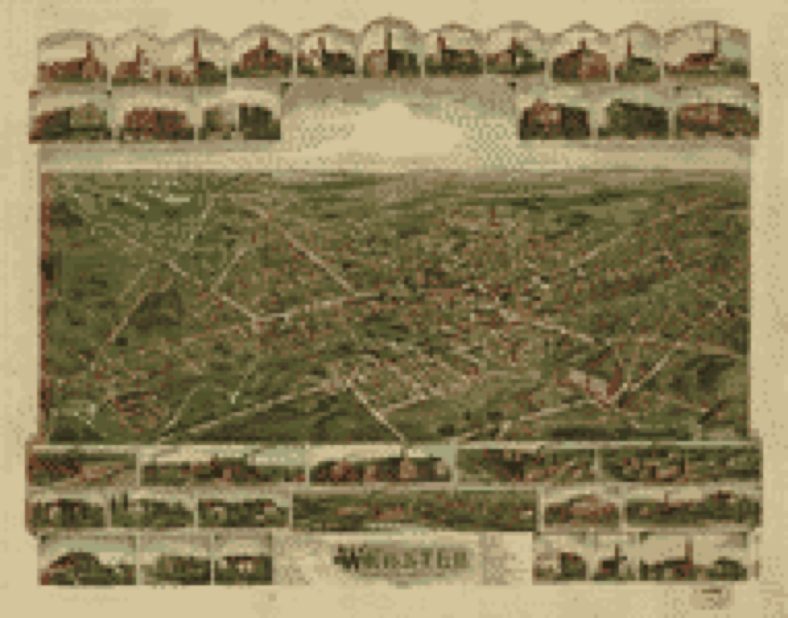 Bird's-eye view, 1892 - Webster, Massachusetts 1892