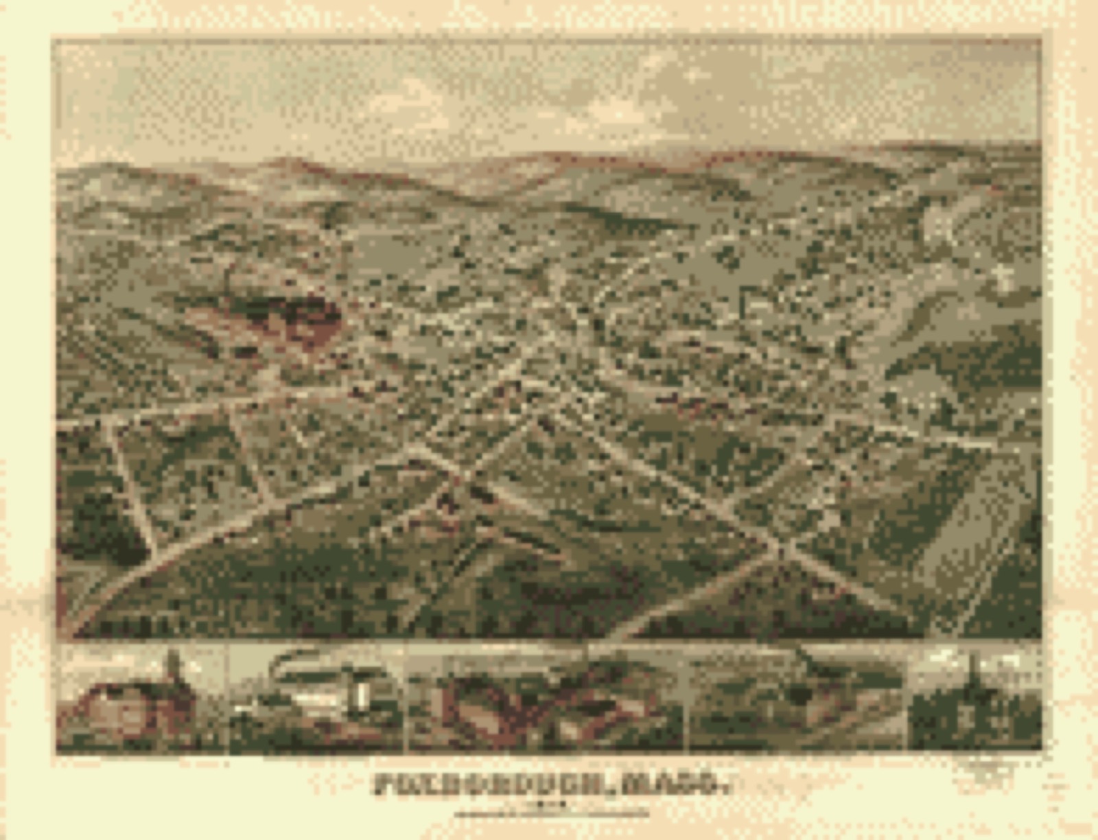 Bird's-eye view, 1879 - Foxborough, Mass. 1879