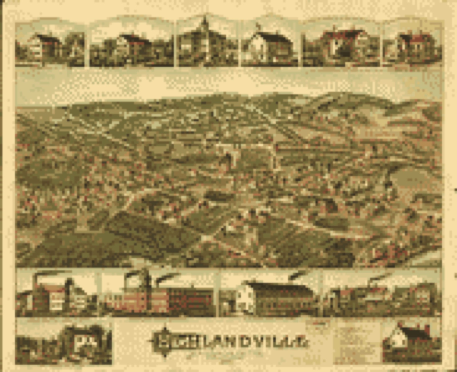 Bird's-eye view, 1887 - Highlandville, Massachusetts 1887