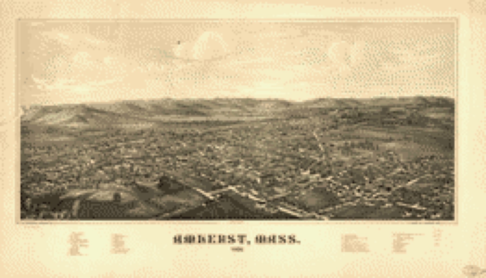 Bird's-eye view, 1886 - Amherst, Mass. 1886