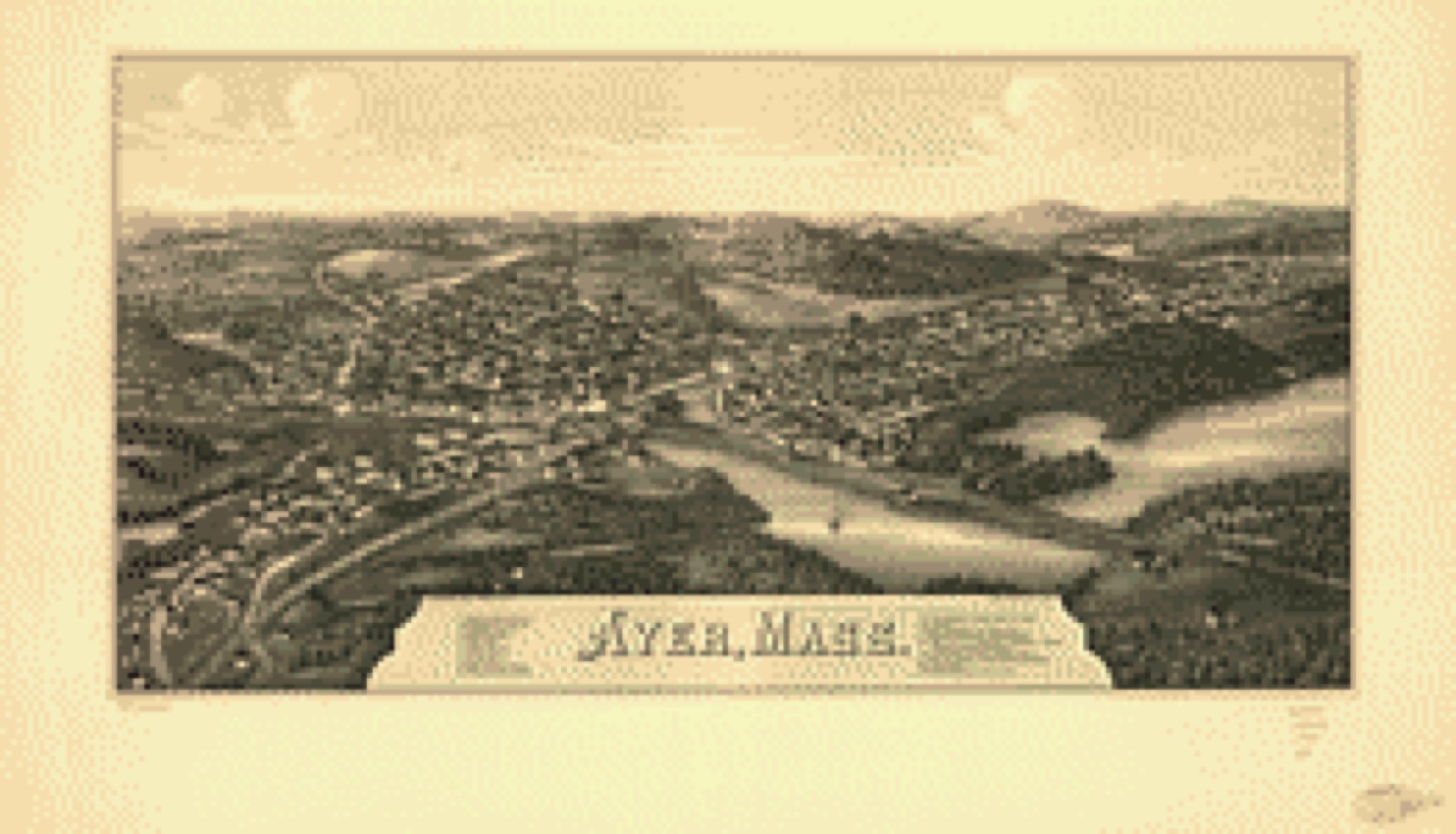 Bird's-eye view, 1886 - Ayer, Mass