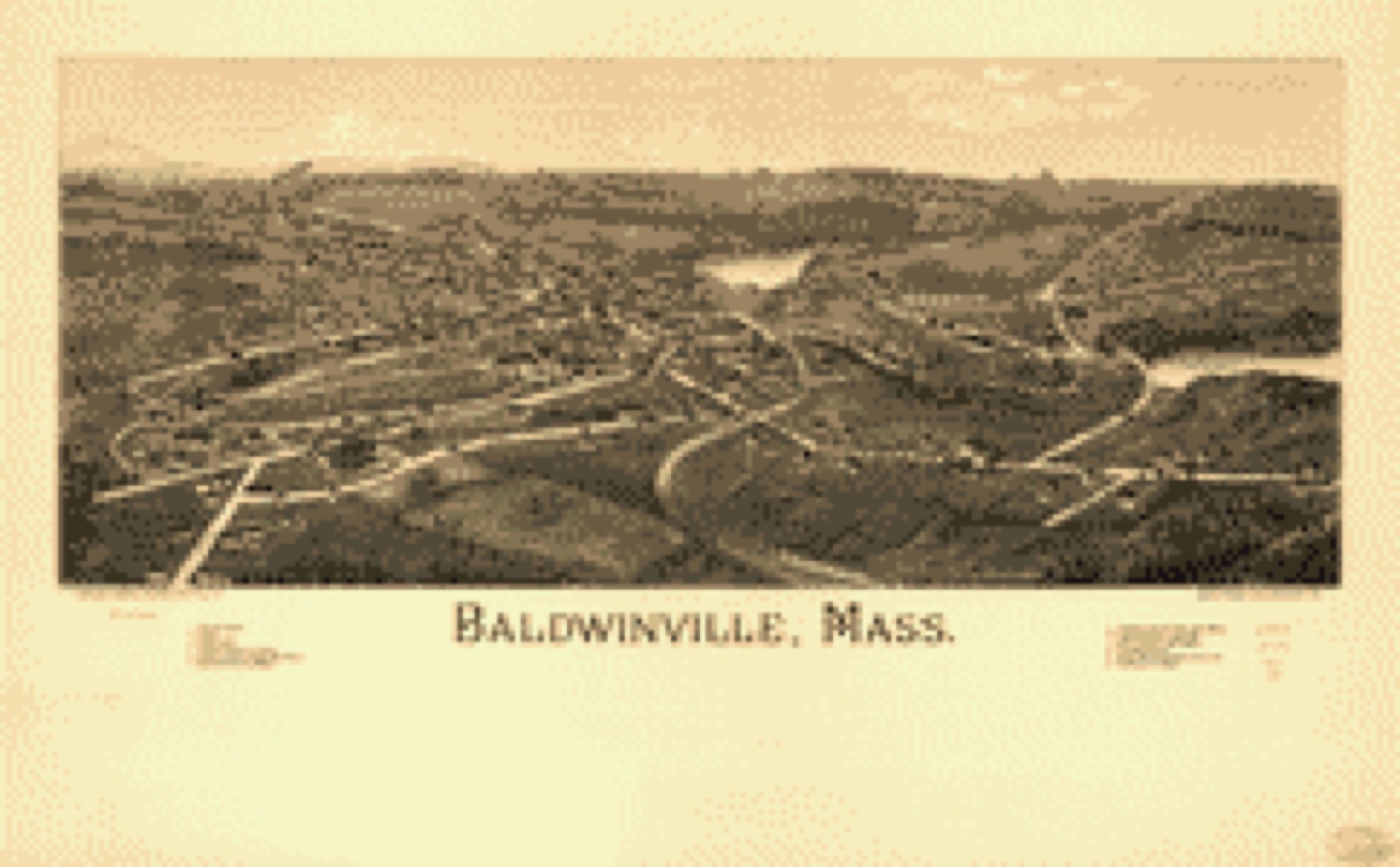 Bird's-eye view, 1886 - Baldwinville, Mass