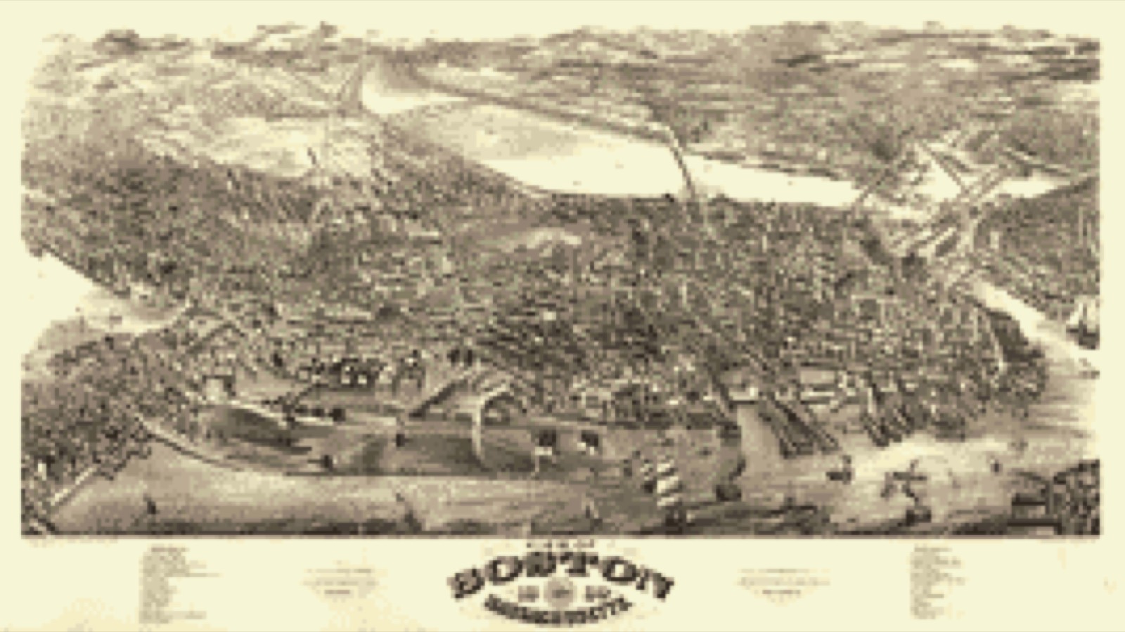 Bird's-eye view, 1880 - View of Boston, Massachusetts 1880