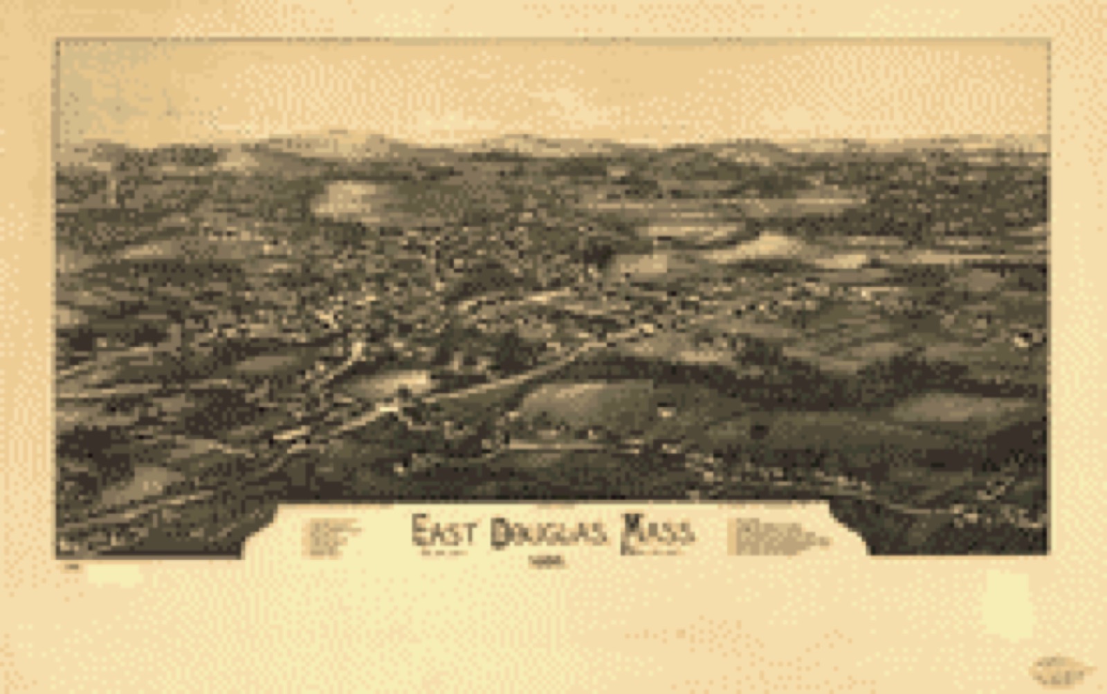 Bird's-eye view, 1886 - East Douglas, Mass. 1886
