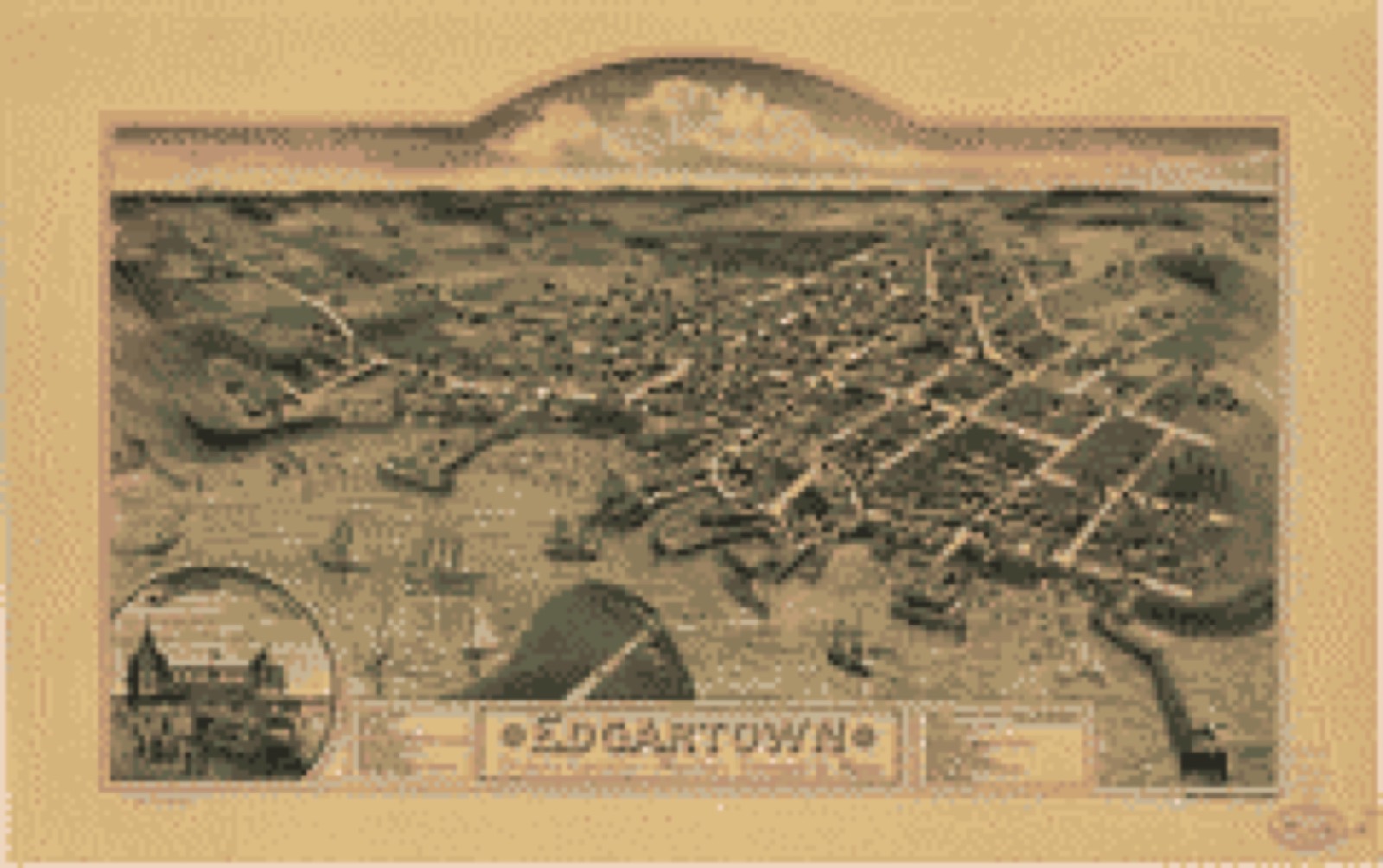 Bird's-eye view, 1886 - Edgartown, Duke's County, Martha's Vineyard Id., Mass