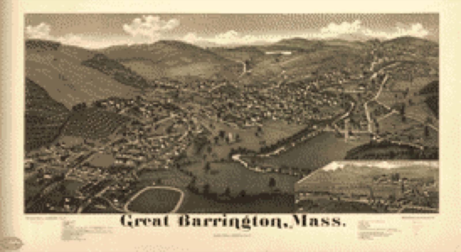 Bird's-eye view, 1884 - Great Barrington, Mass