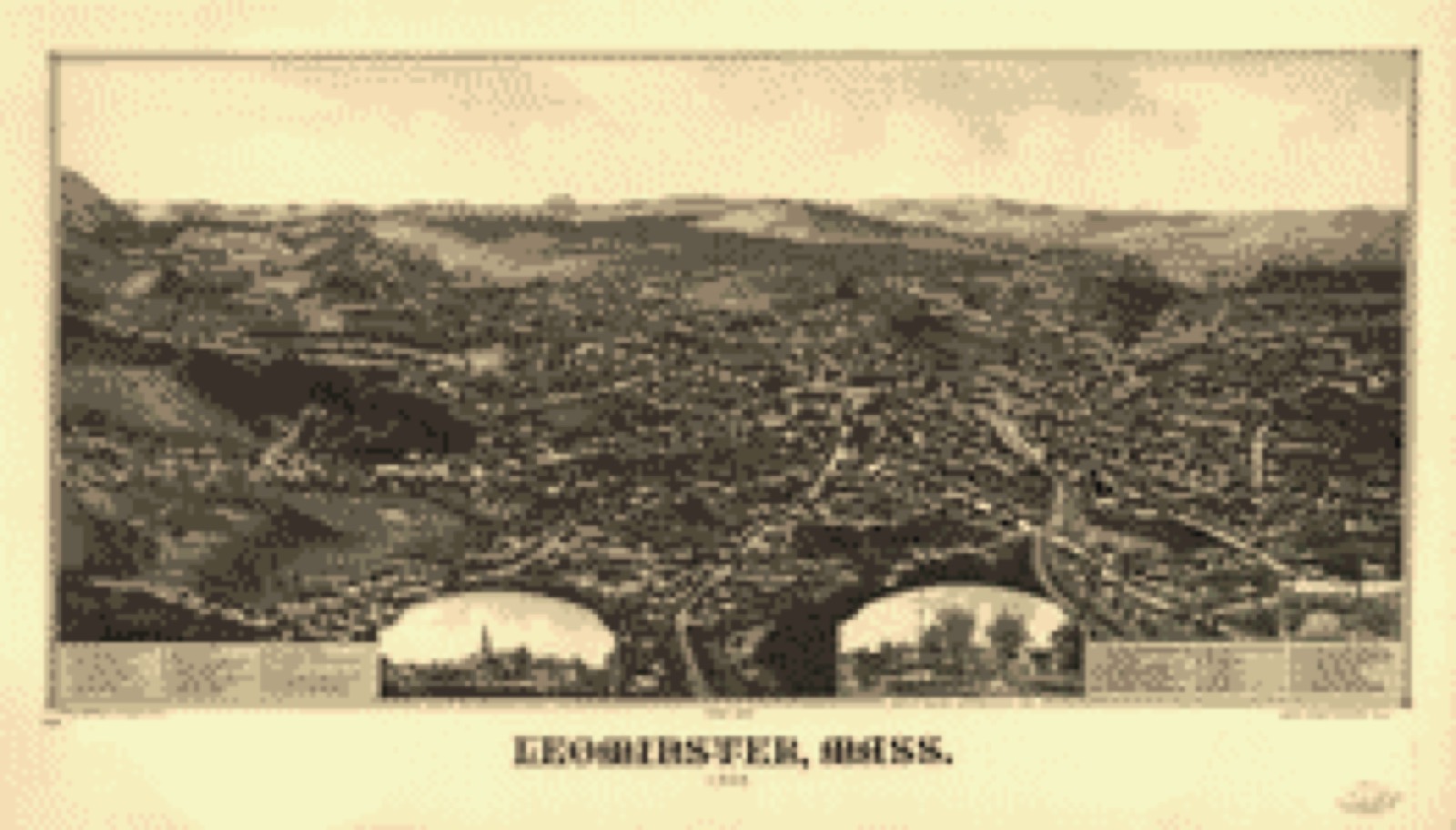 Bird's-eye view, 1886 - Leominster, Mass. 1886