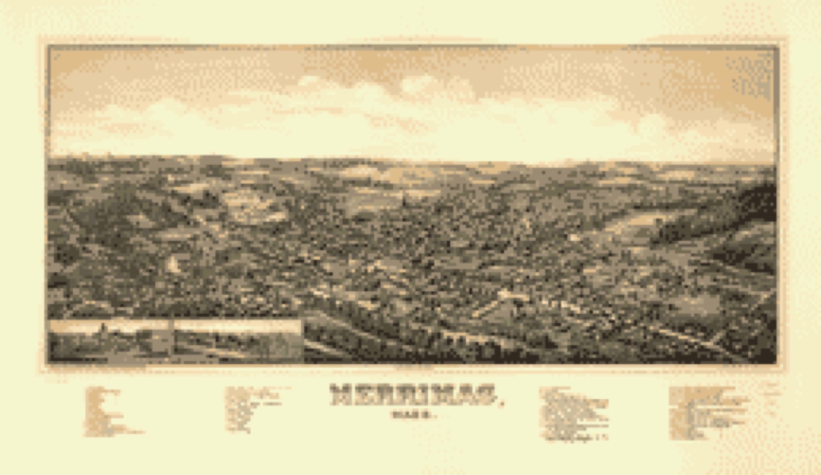 Bird's-eye view, 1889 - Merrimac, Mass