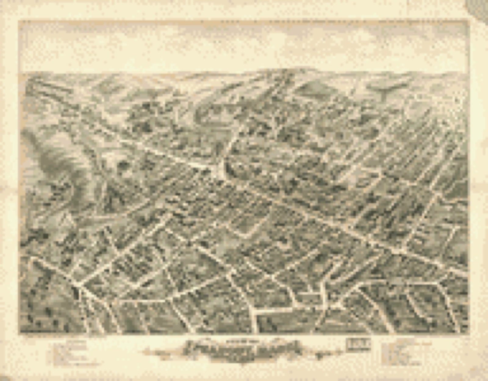 Bird's-eye view, 1877 - View of Peabody, Mass. 1877