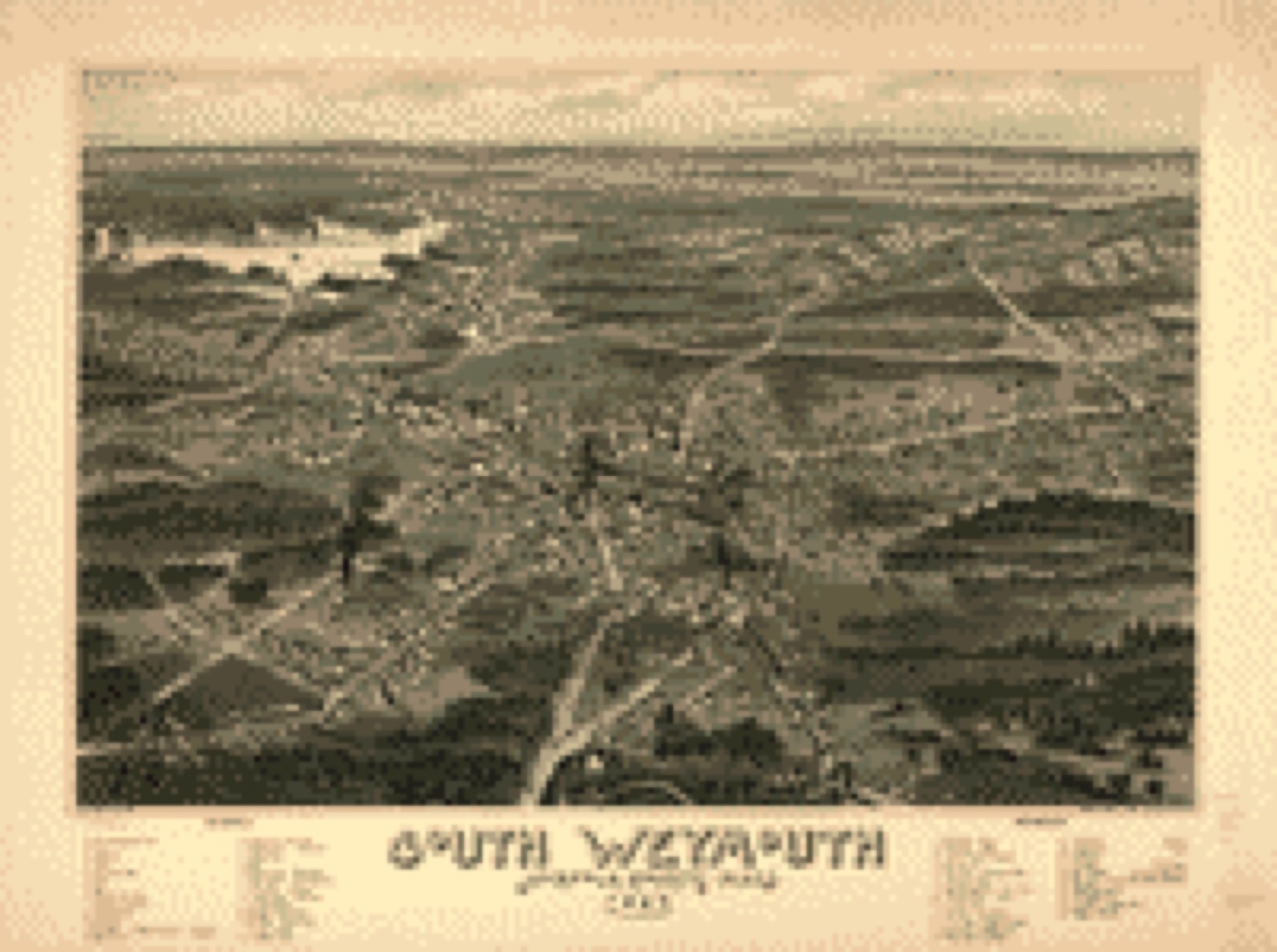Bird's-eye view, 1885 - South Weymouth, Norfolk County, Mass. 1885