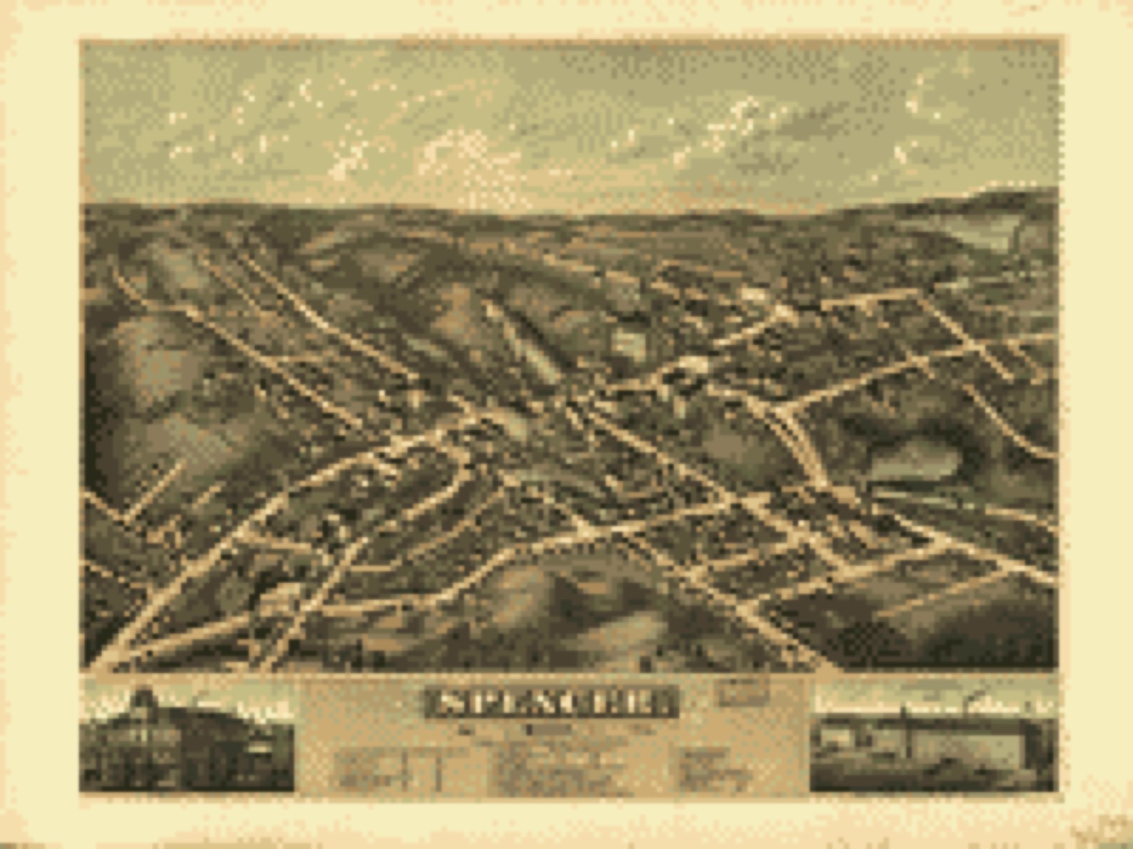 Bird's-eye view, 1877 - Spencer, Mass. 1877