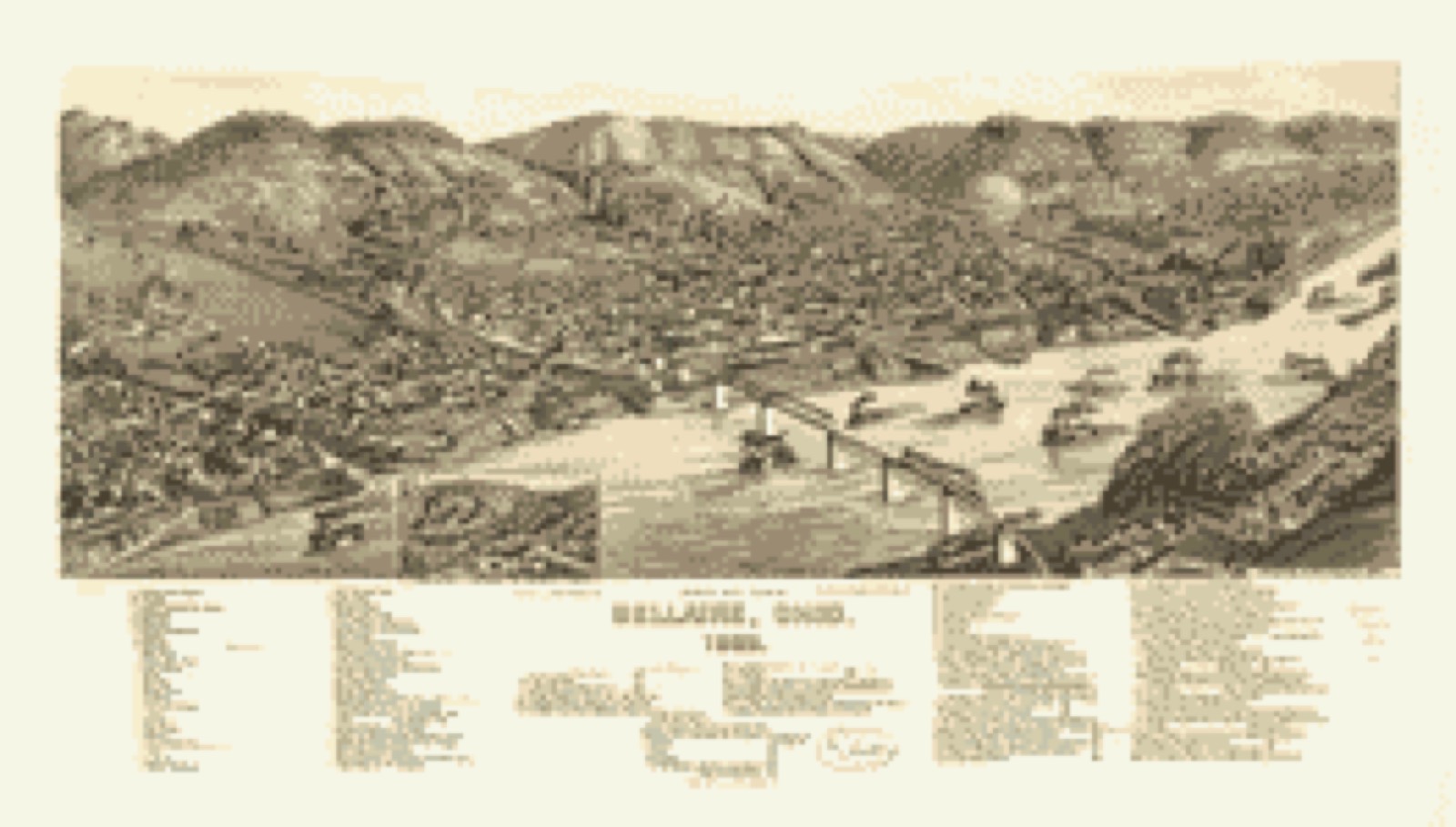 Bird's-eye view, 1882 - Bird's eye view of Bellaire, Ohio 1882