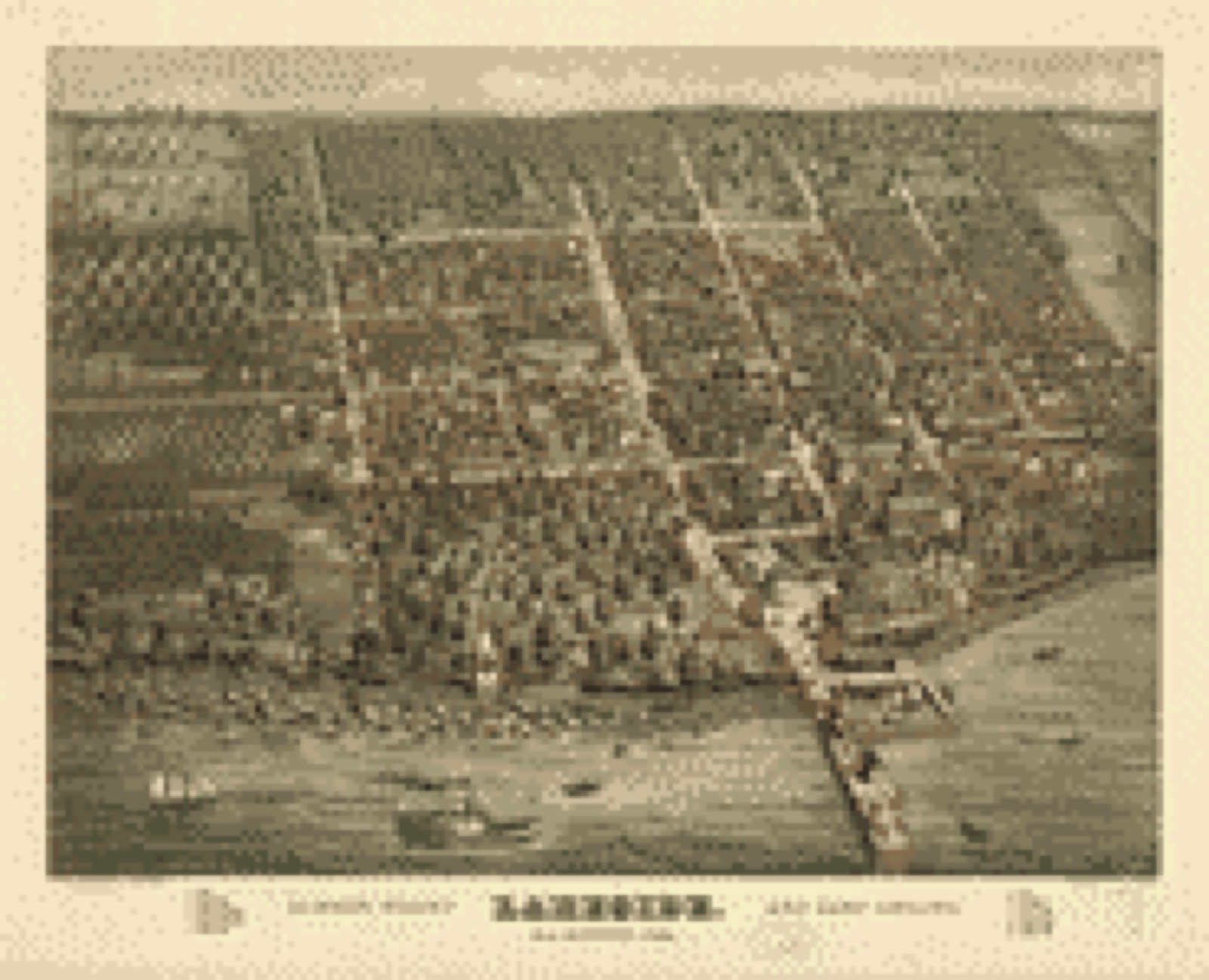 Bird's-eye view, 1884 - Lakeside summer resort and camp ground, near Sandusky, Ohio