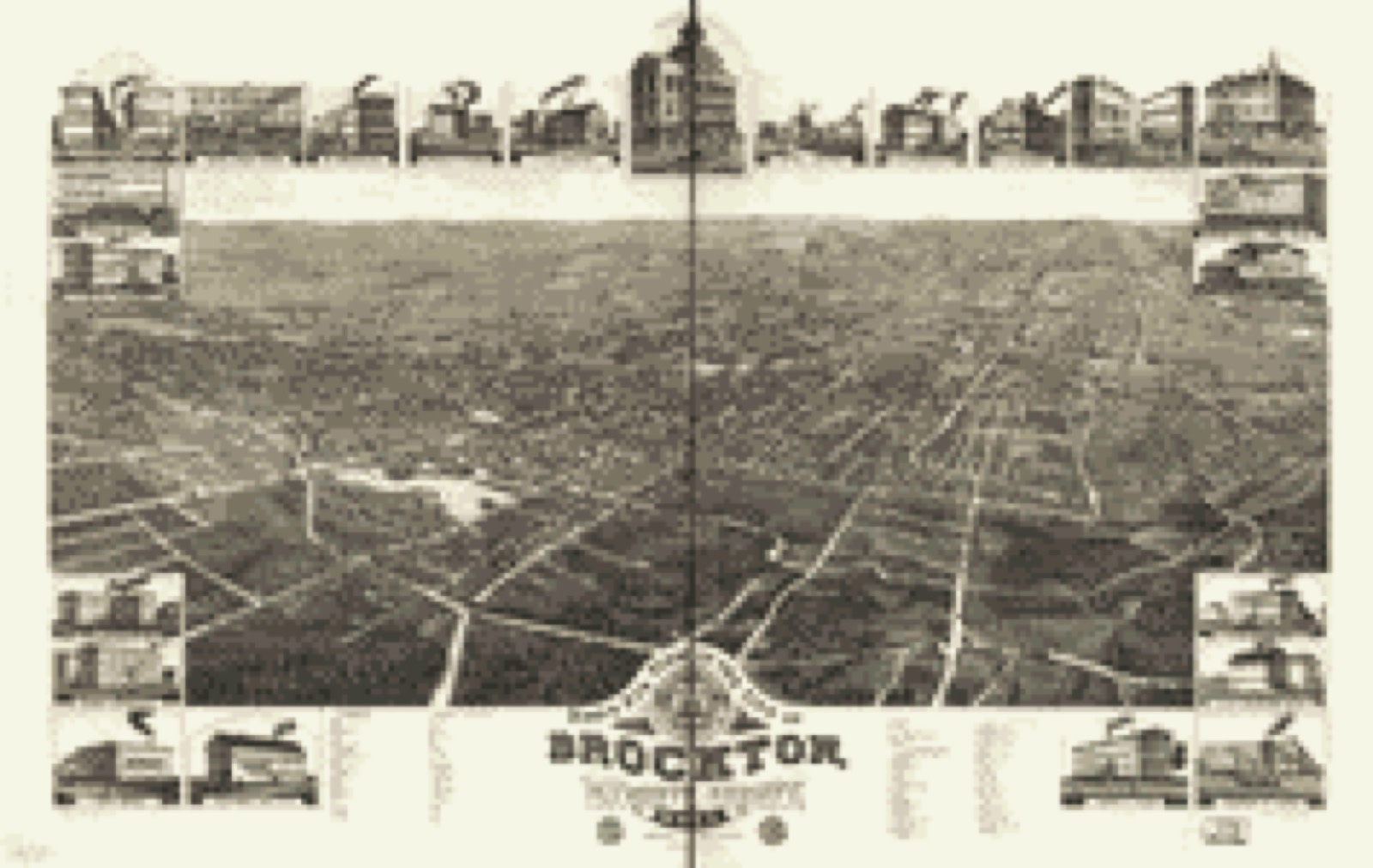 Bird's-eye view, 1882 - Bird's eye view of the city of Brockton, Plymouth County, Mass. 1882