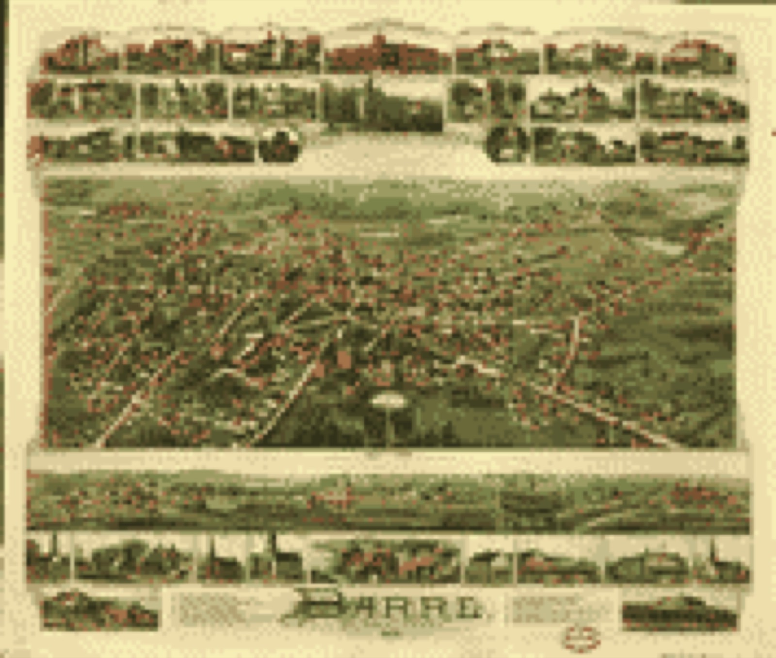Bird's-eye view, 1891 - Barre, Massachusetts
