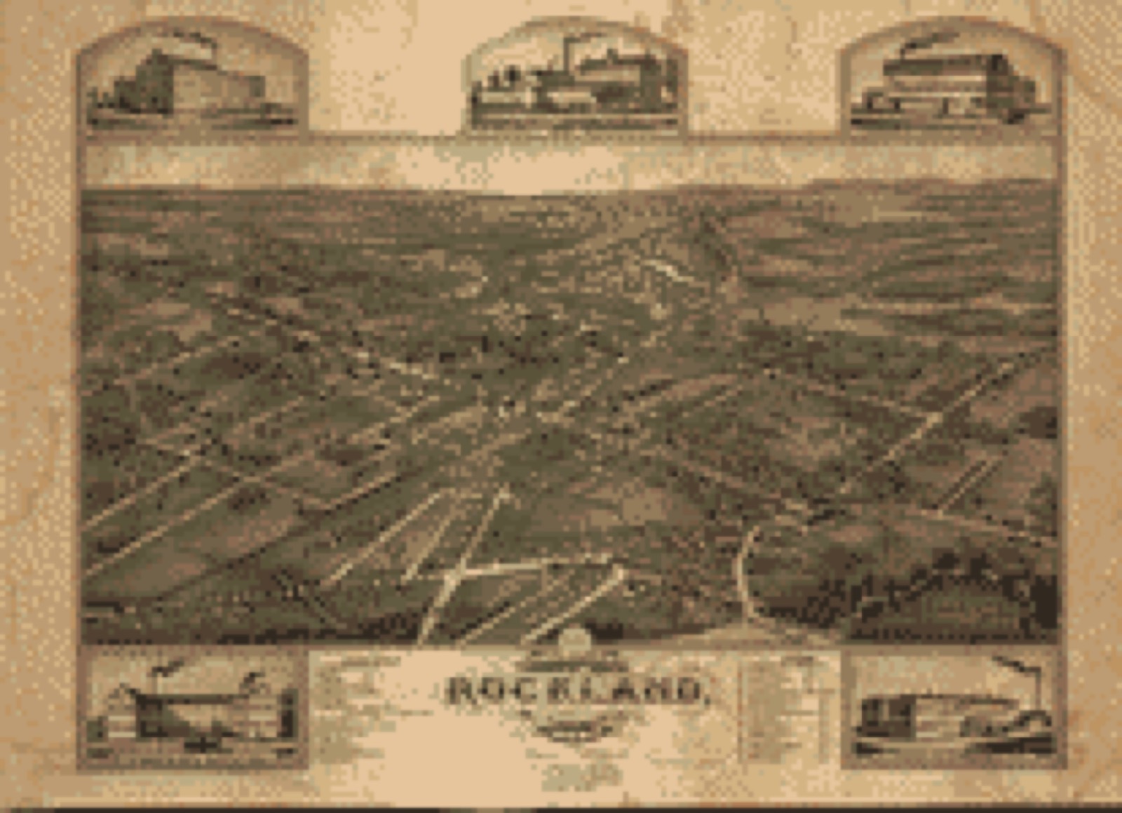 Bird's-eye view, 1881 - Birds eye view of the town of Rockland, Plymouth County, Mass. : 1881