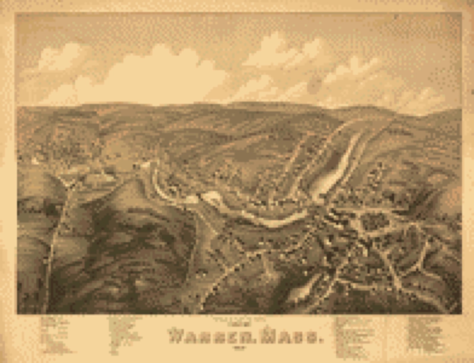 Bird's-eye view, 1879 - View of Warren, Mass. : 1879