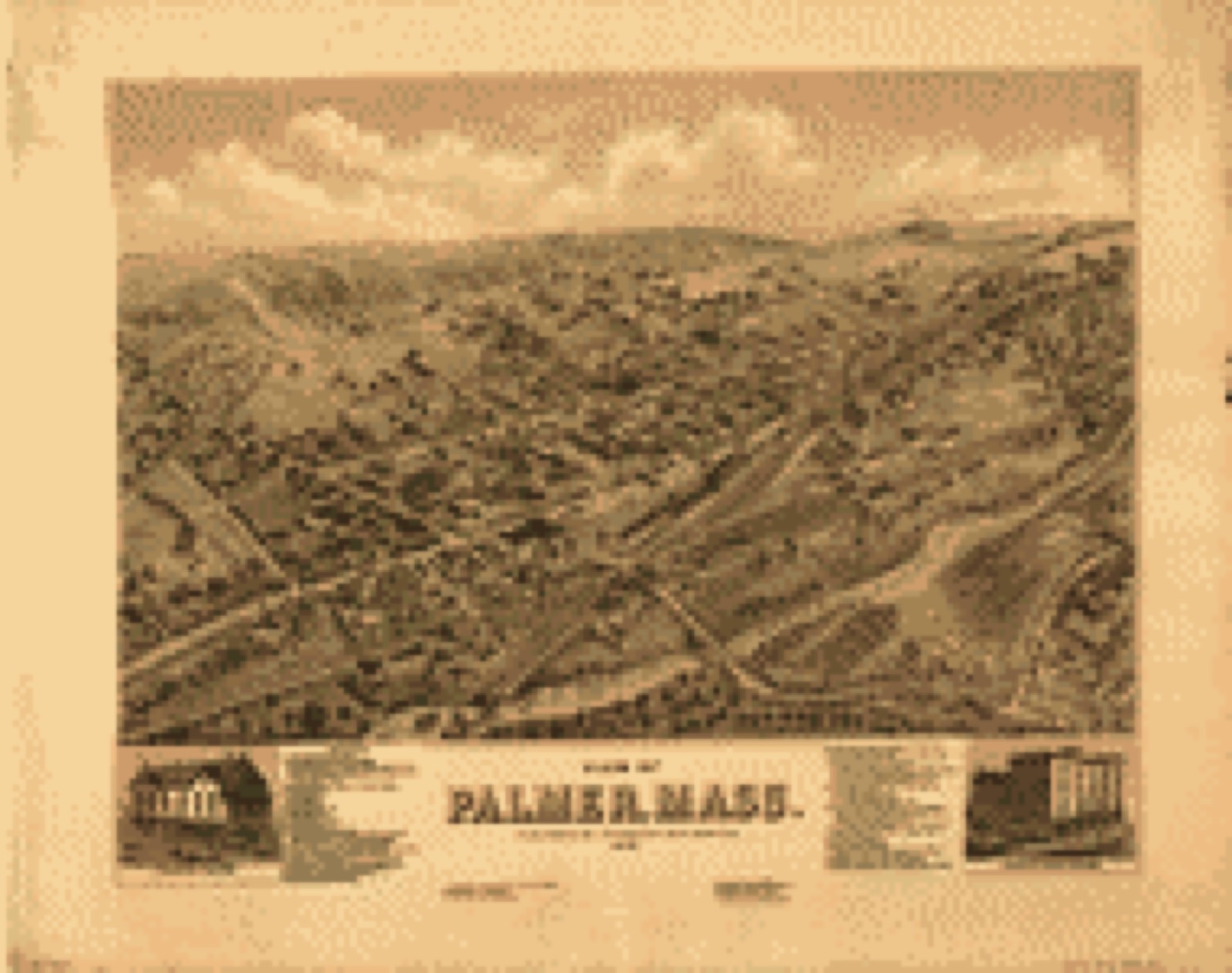 Bird's-eye view, 1879 - View of Palmer, Mass