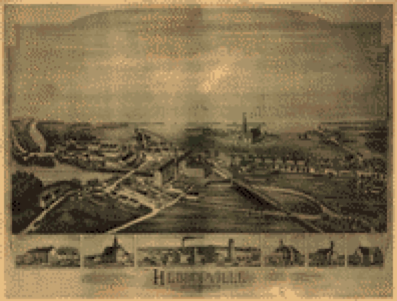 Bird's-eye view, 1891 - Hebronville, Massachusetts