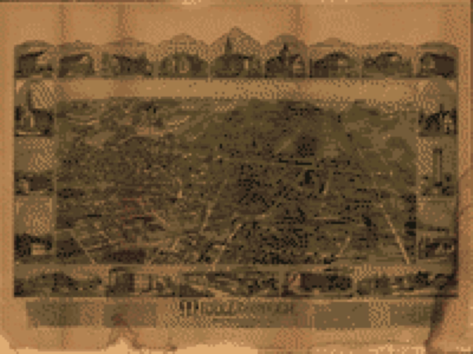 Bird's-eye view, 1889 - Middleborough, Massachusetts