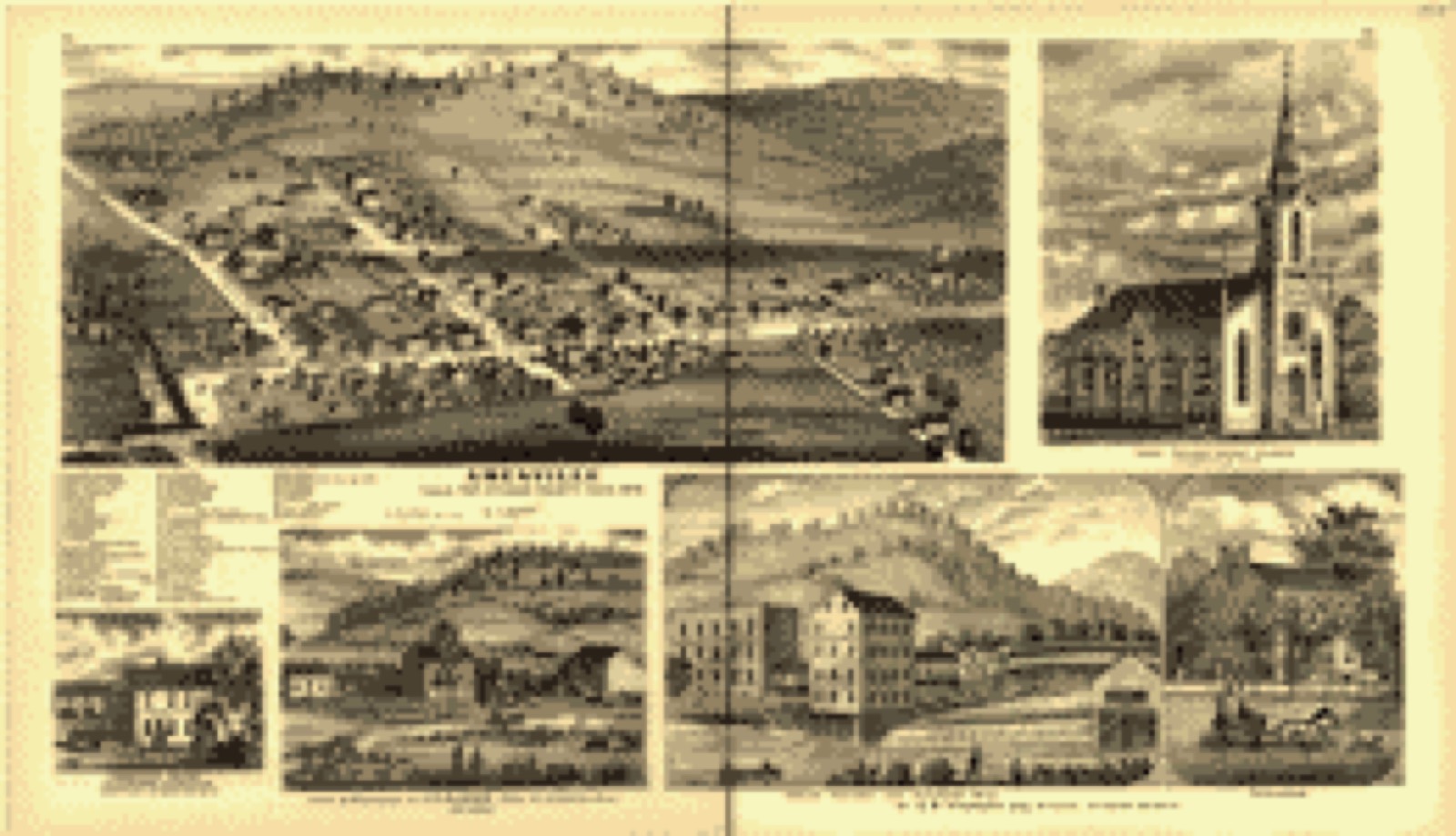 Bird's-eye view, 1875 - Atlas of Athens county, Ohio, to which is added a township map of the state of Ohio, also an outline and railroad map of the United States