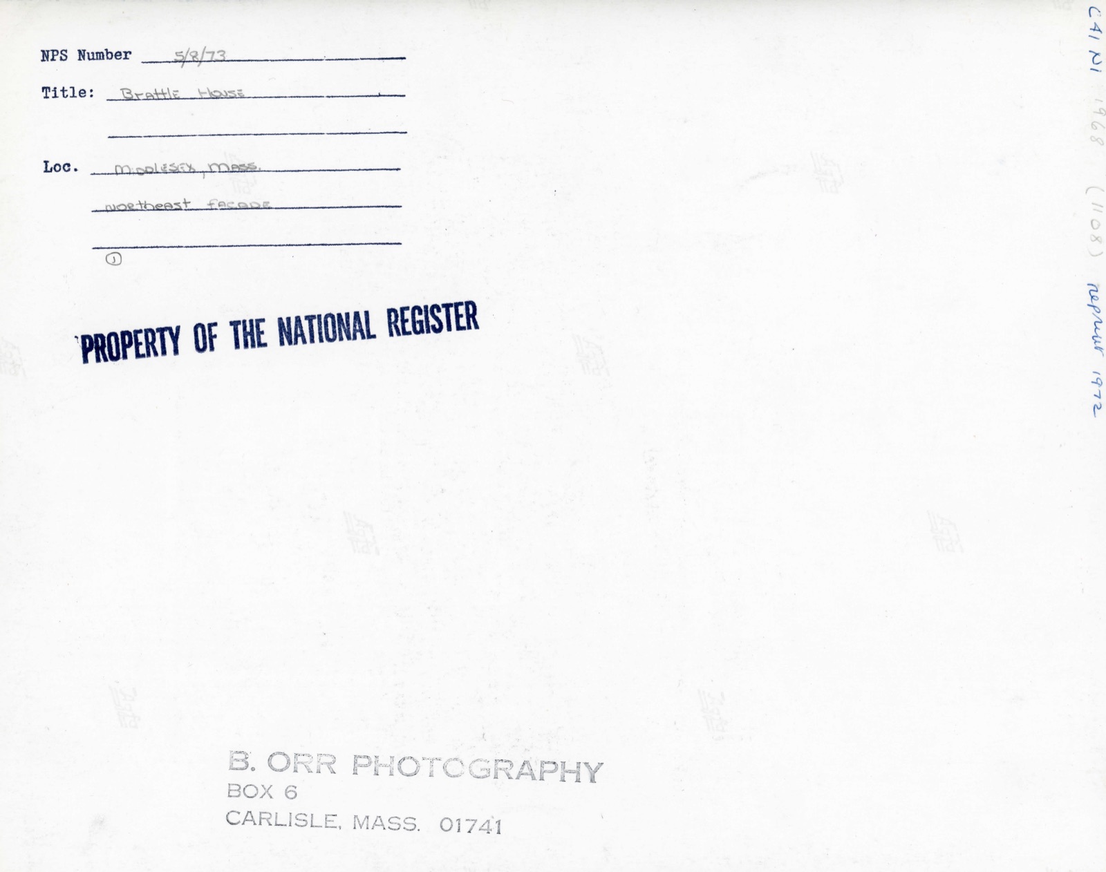 Brattle, William, House, photograph from the federal nomination