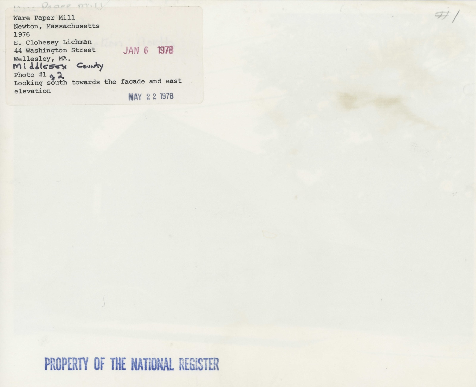 Ware Paper Mill, photograph from the federal nomination